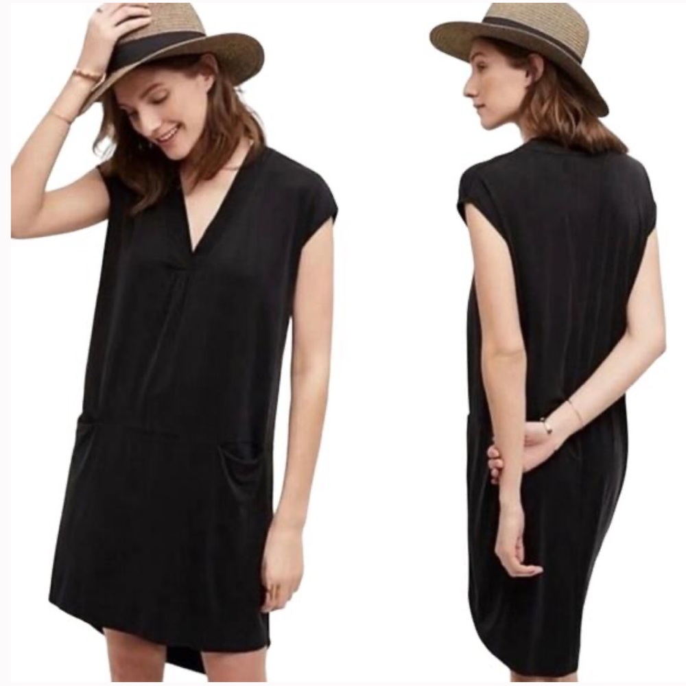 Anthropologie Dolan Left Coast Lola Cocoon Dress Washed‎ Black Size Small
